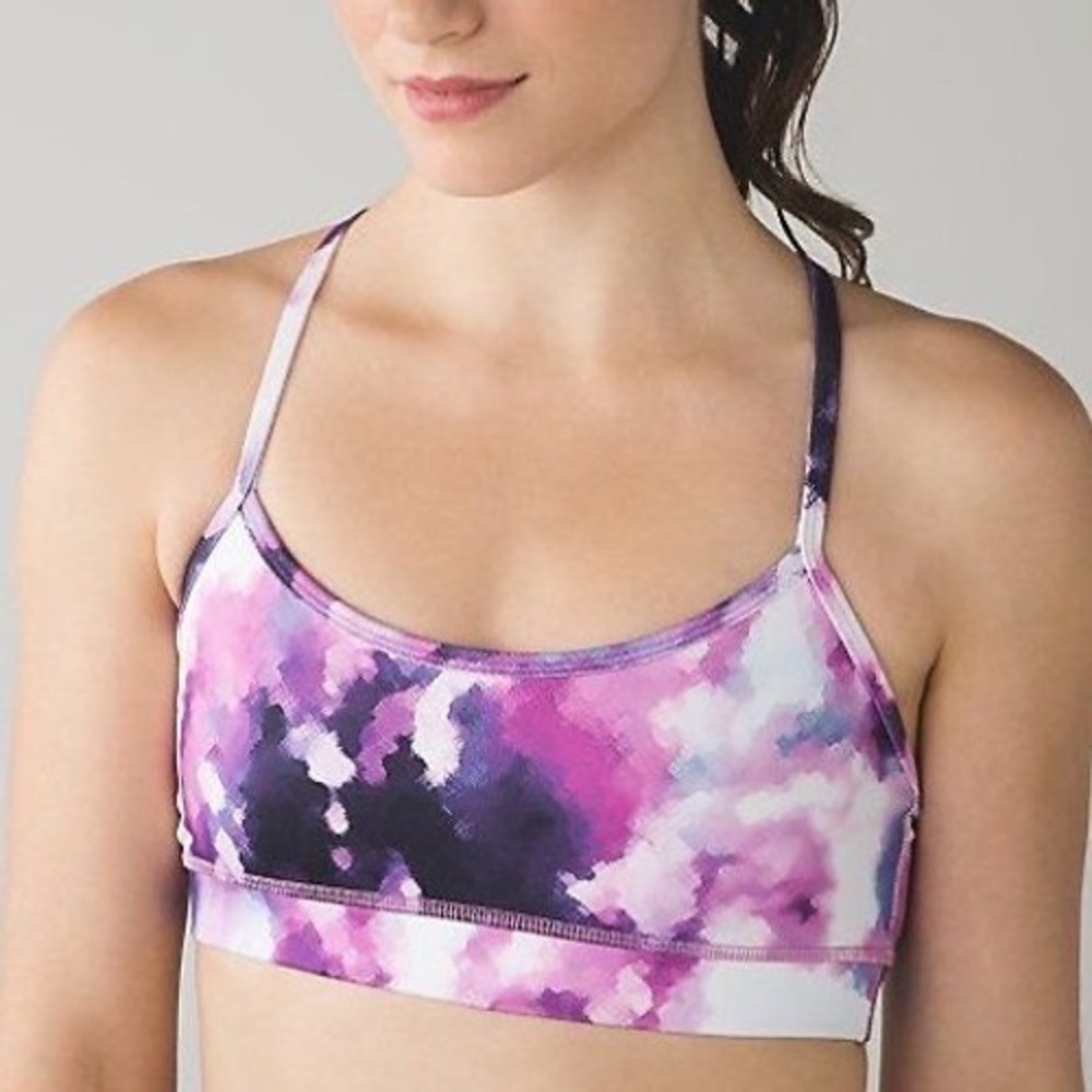Lululemon Purple Watercolor Abstract Sports Bra Size 2